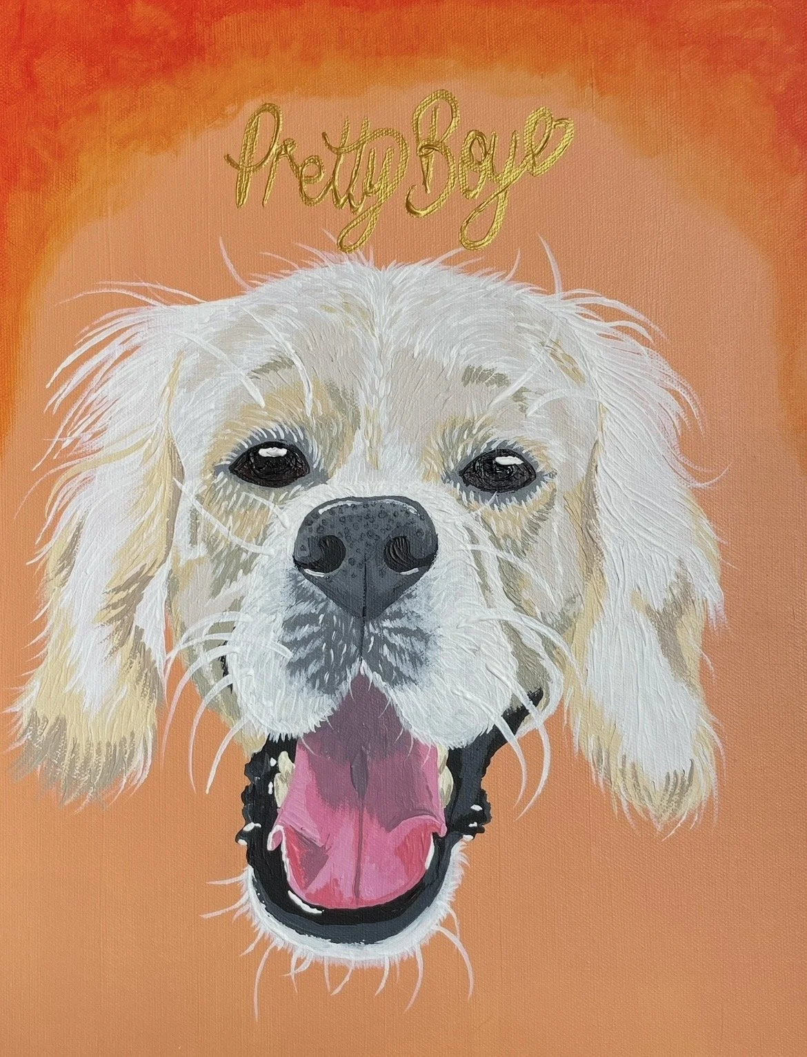 Jessica Braybrook, `pretty boy`, August 2025, 40cm x 25cm, acrylic on canvas board 