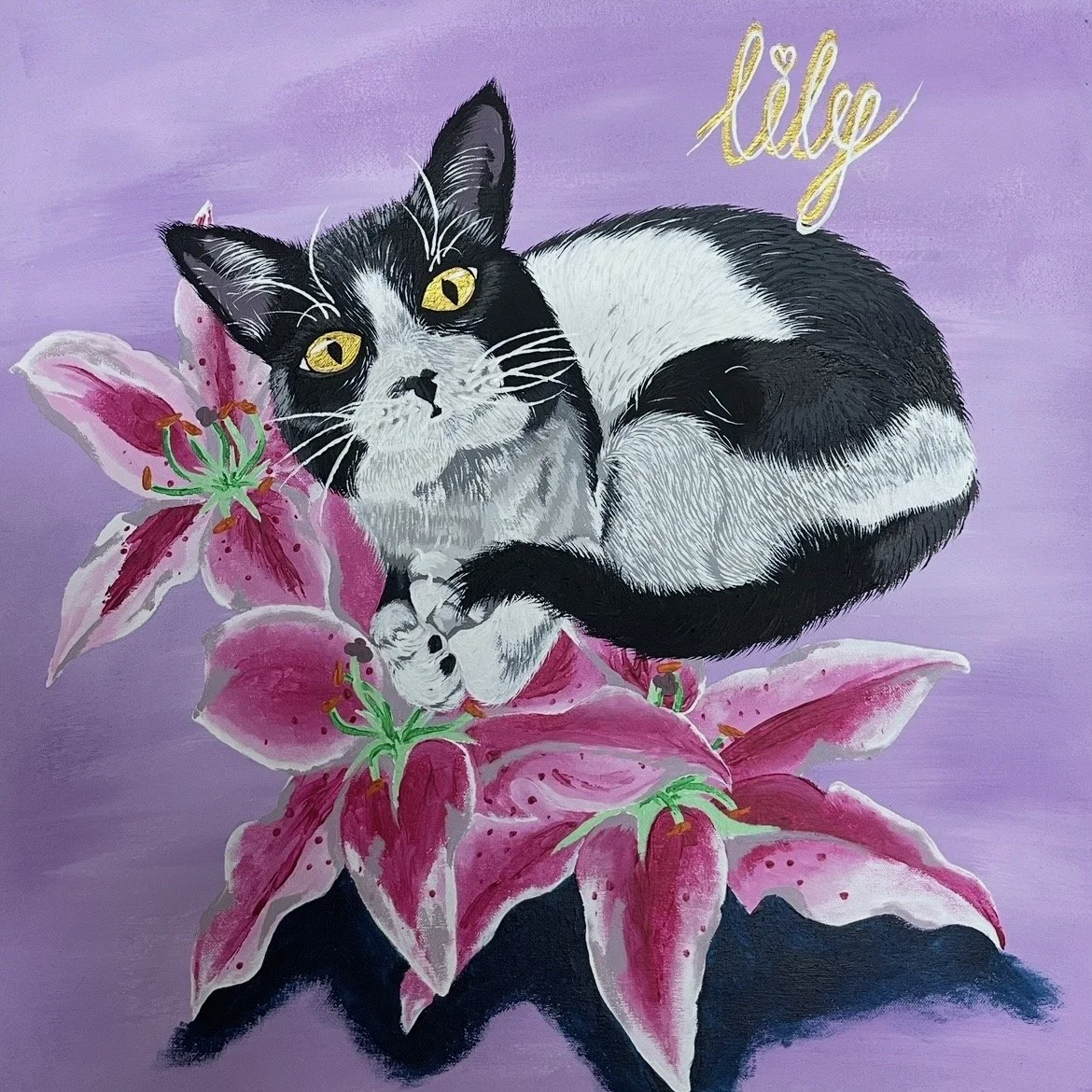 Jessica Braybrook, `Lily`, March 2026, 50cm x 50cm, acrylic on canvas 