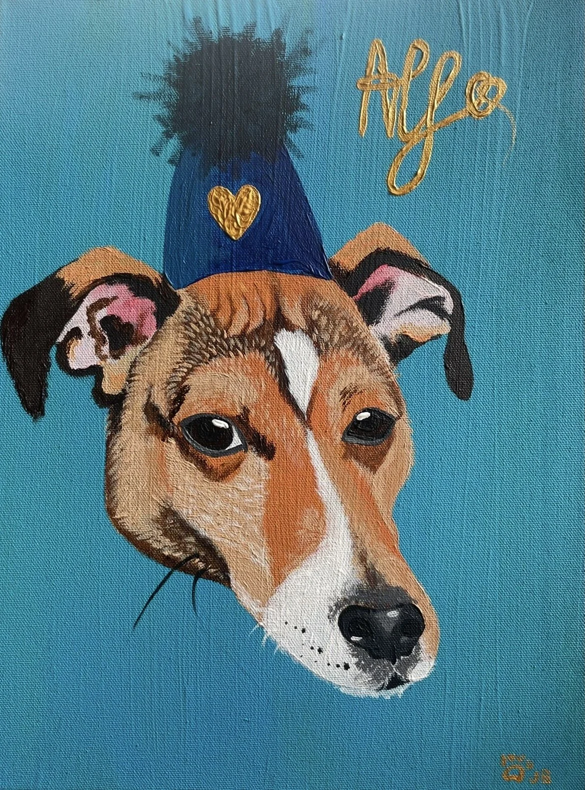 Jessica Braybrook, `Alf`, Sept 2025, 30cm x 20cm, acrylic on canvas