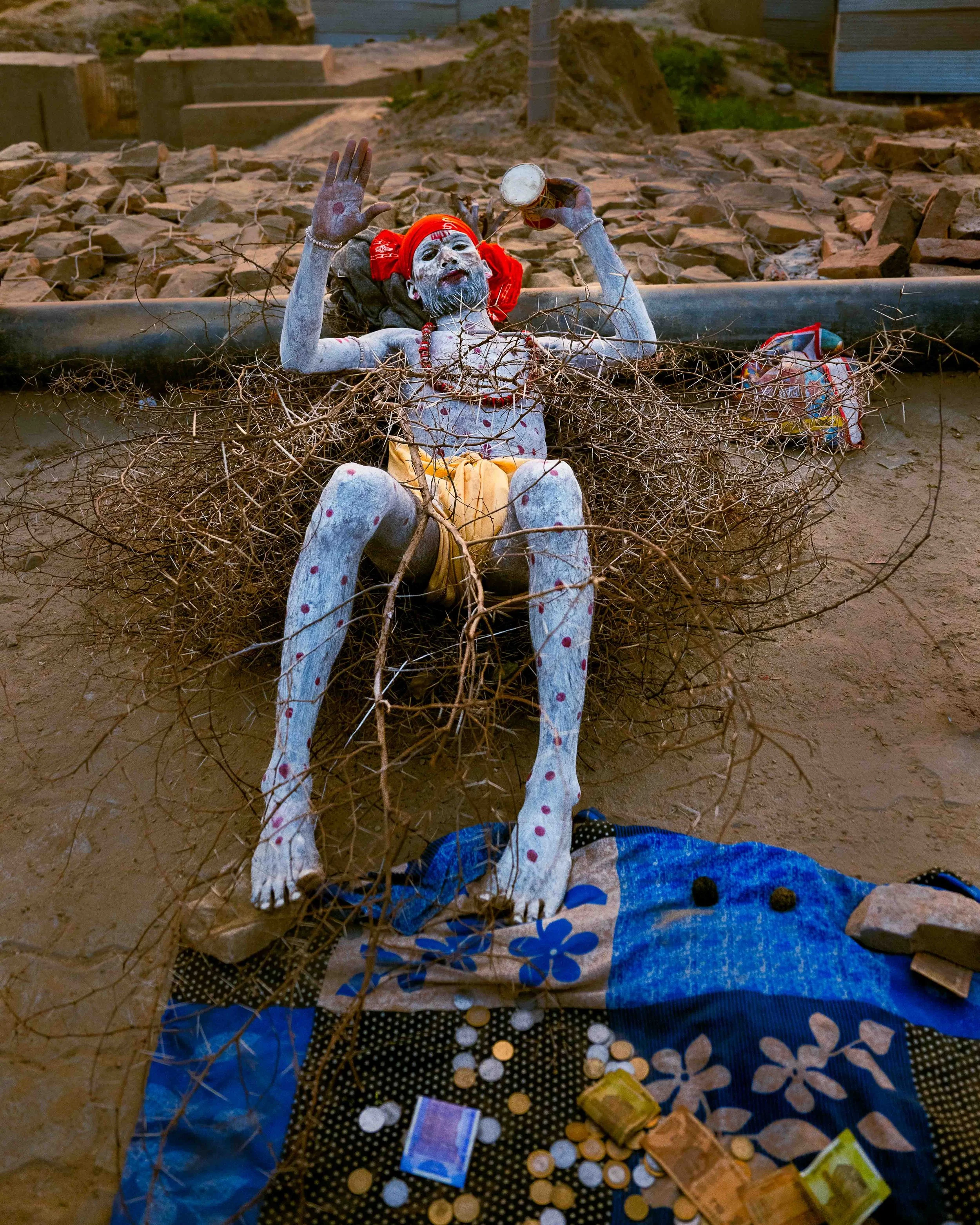 Kumbh - Sadhu in bed of thorns