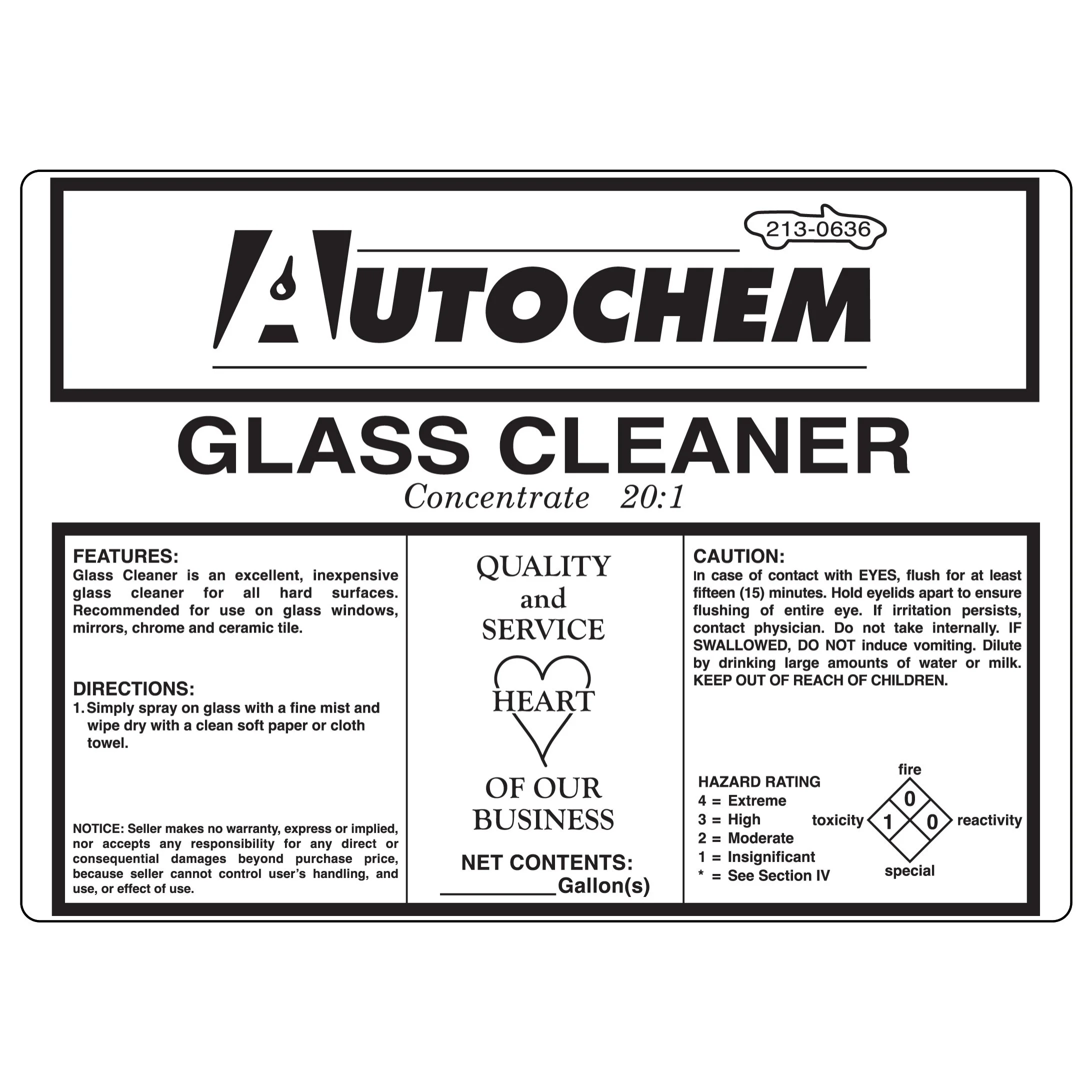 Glass Cleaner Concentrate