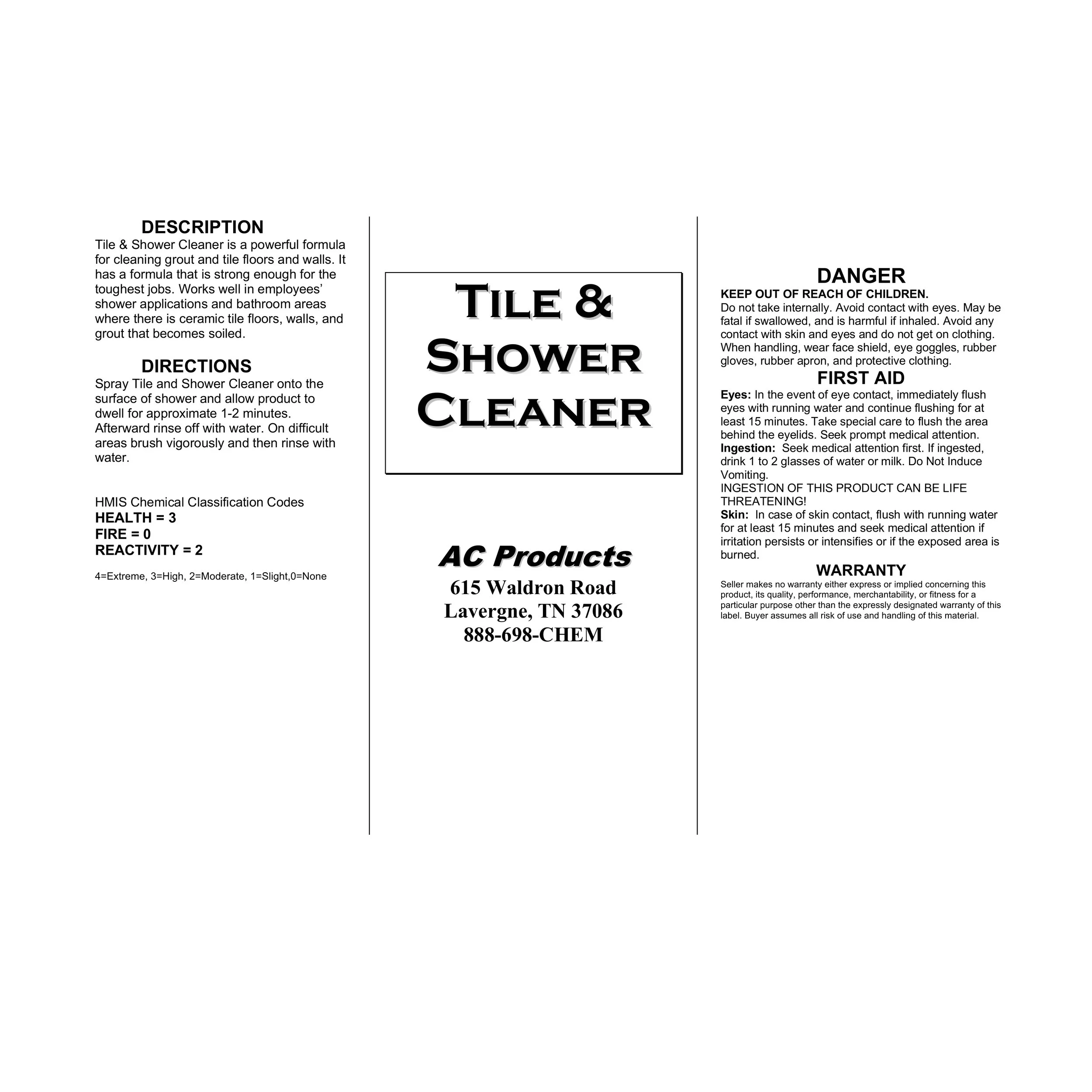 Tile & Shower Cleaner