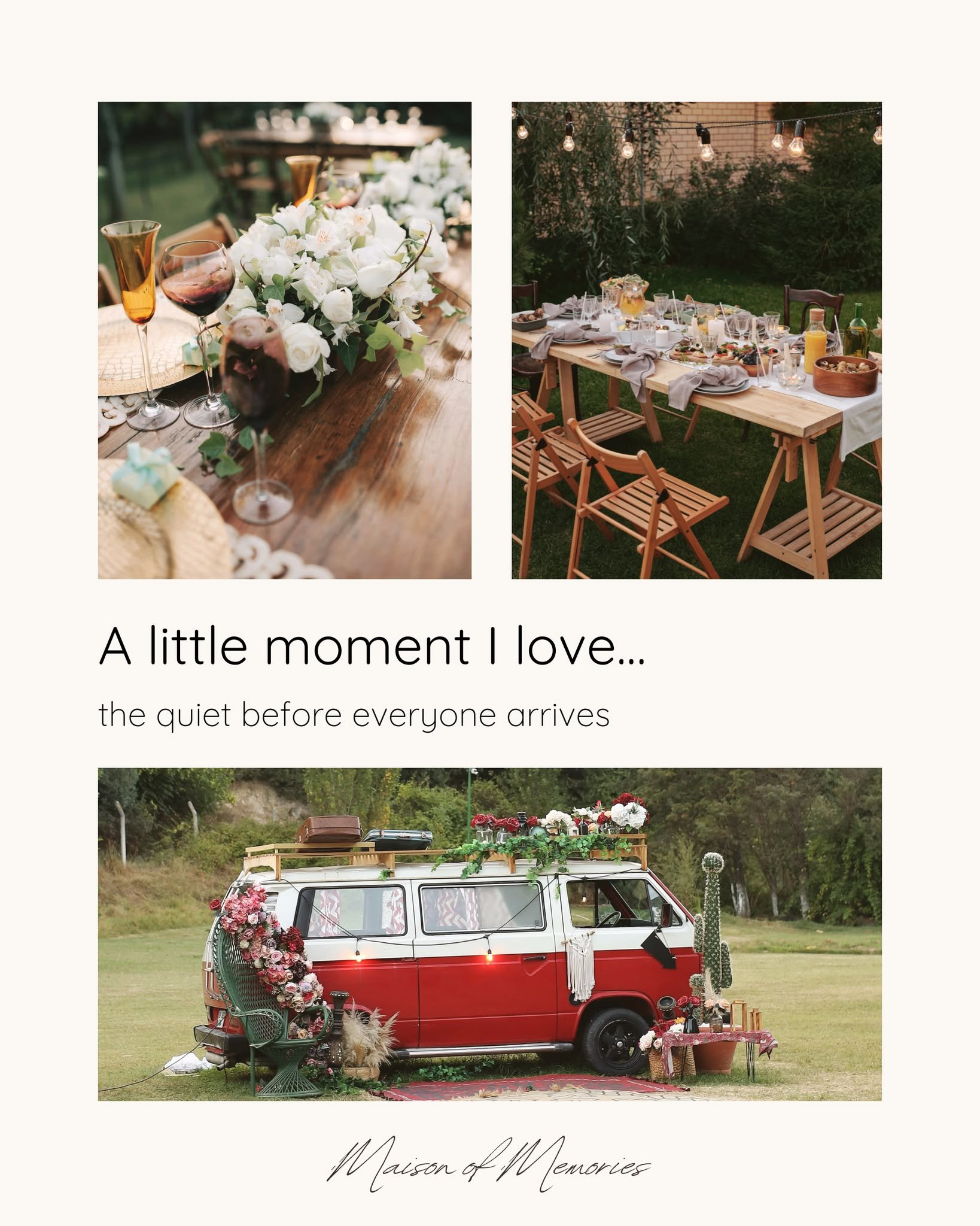 A little moment I always love: the quiet before everyone arrives.

The candles are lit, the table is set, the flowers are in place, and everything is waiting for people to walk in and bring it to life.

It&rsquo;s such a small thing, but I think that