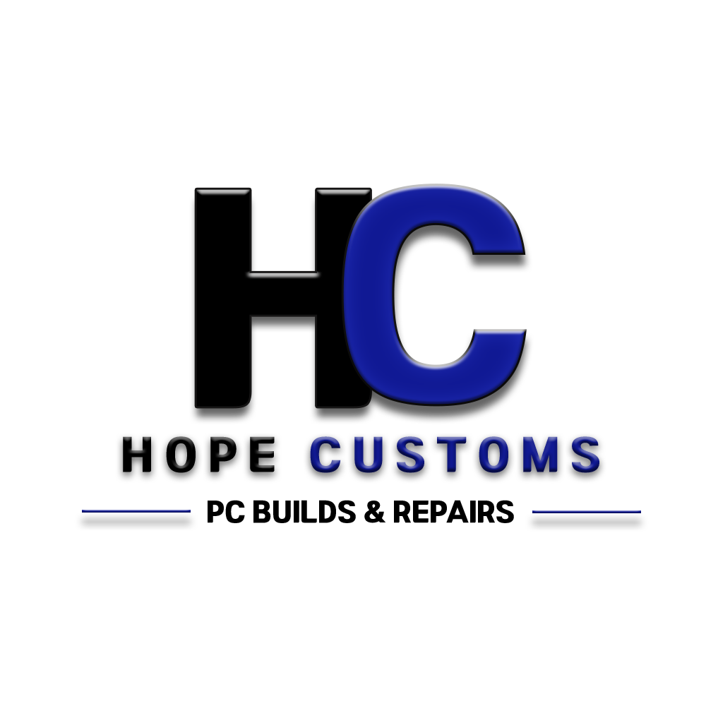 Logo for Hope Customs, featuring large stylized 'HC' with the words 'Hope Customs' underneath, set against a black background.