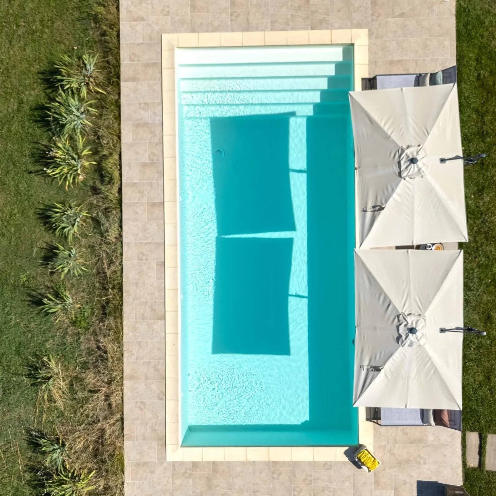 The expansive saltwater pool area