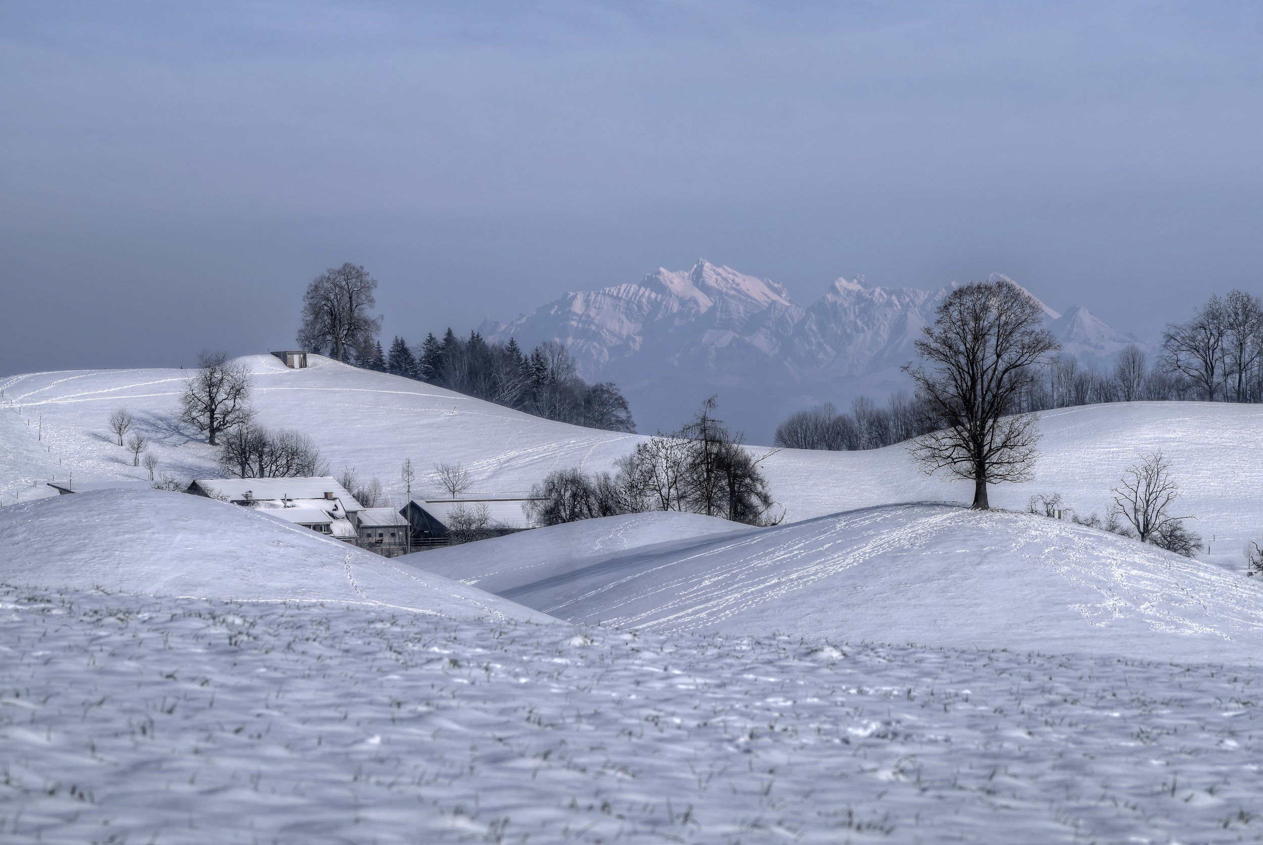 autumn winter rolling hills and snowy scenes