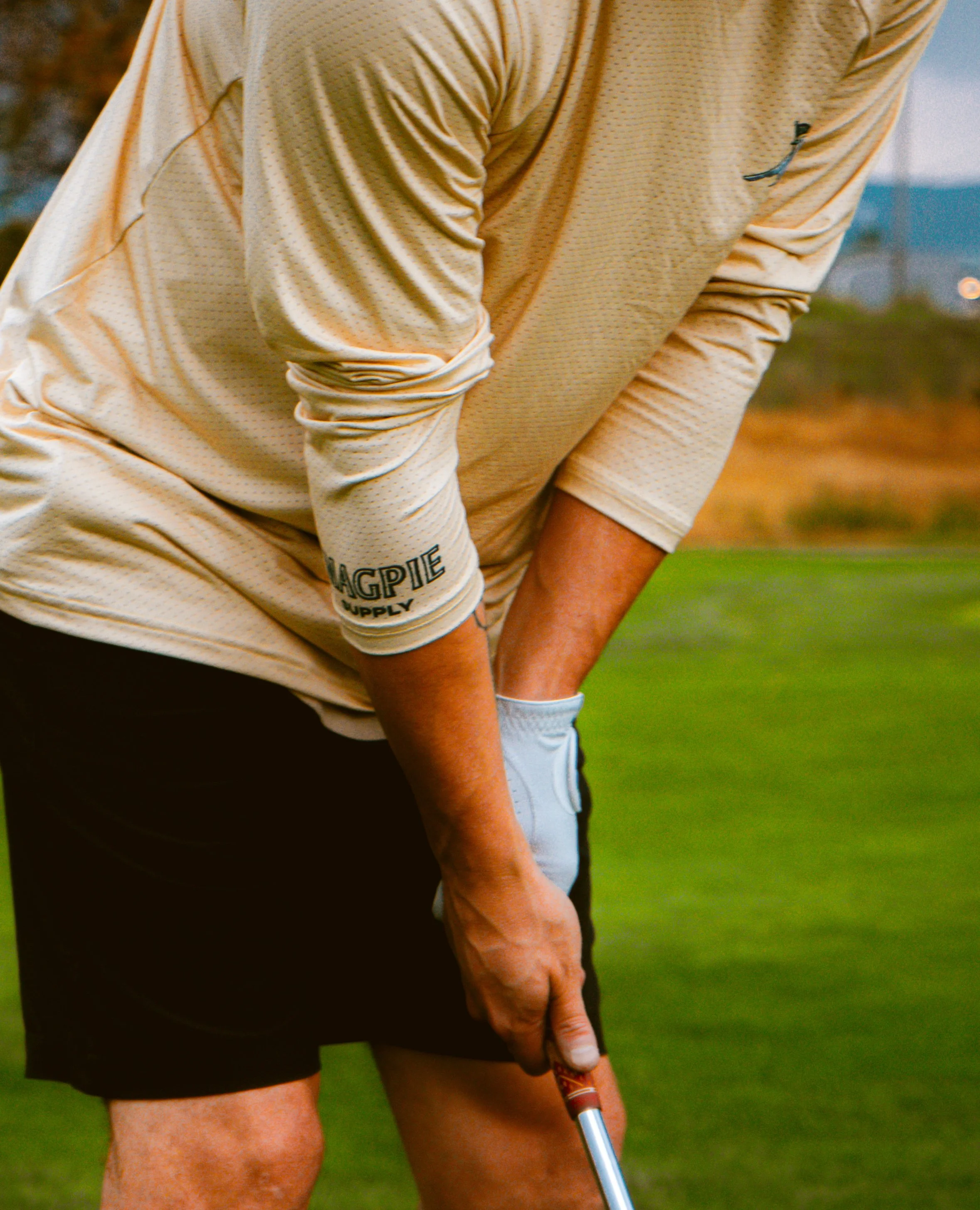 Staple Sun Shirt on the course.
