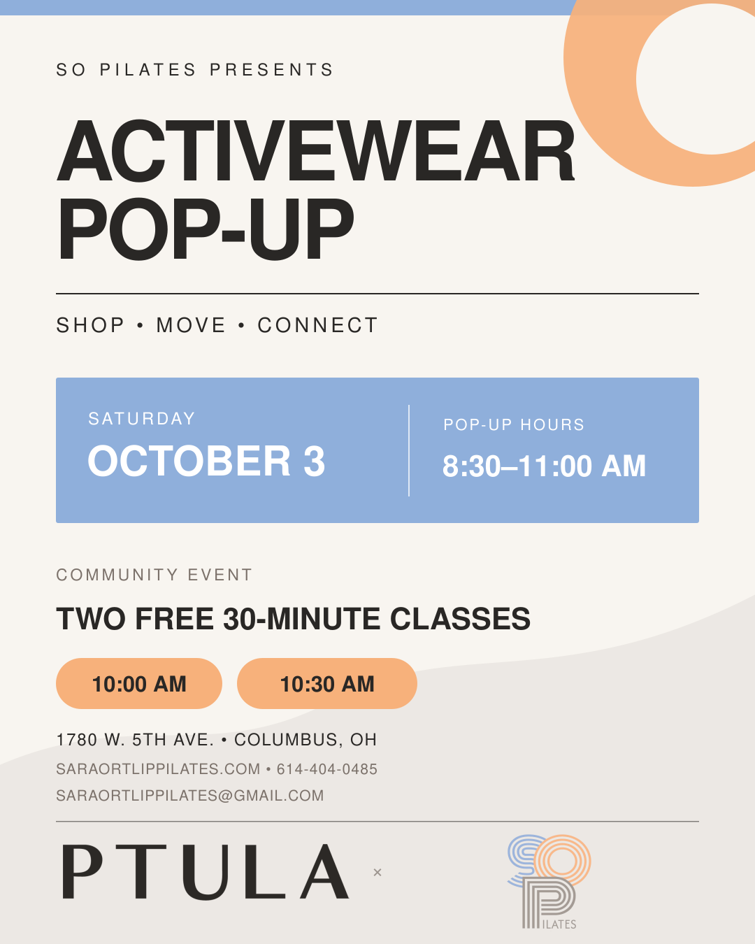 Ptula Pop-Up + FREE Pilates Classes