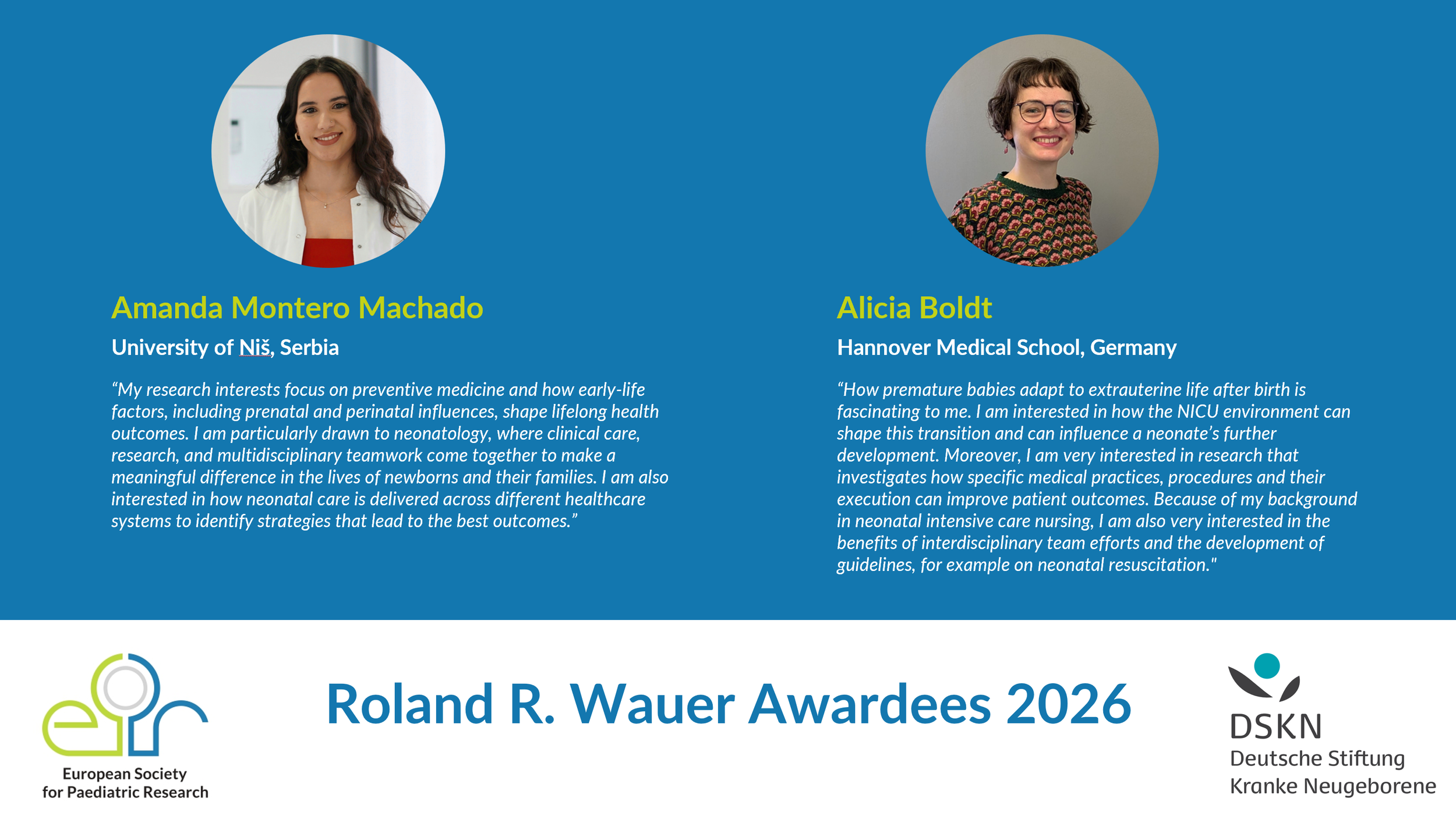 Wir gratulieren den Gewinnerinnen, des Roland-R.-Wauer-Awards 2026,&nbsp;Alicia und Amanda!
