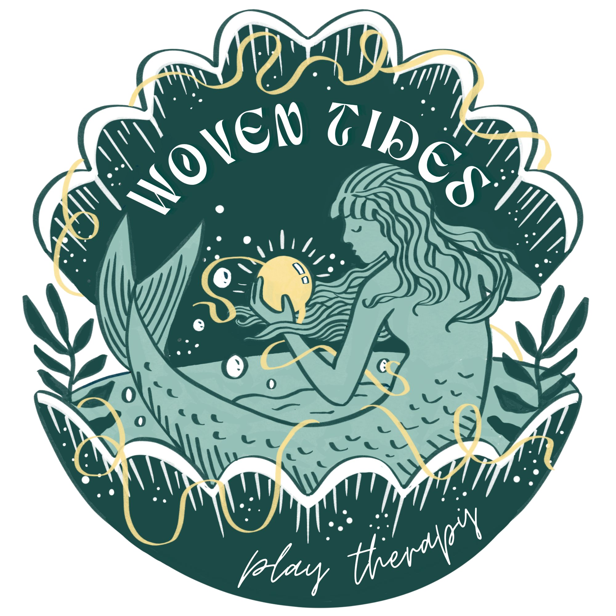 Heart-shaped graphic with the words 'love to stay strong' written inside, surrounded by floral and abstract decorative elements, in dark green, white, and gold colors.