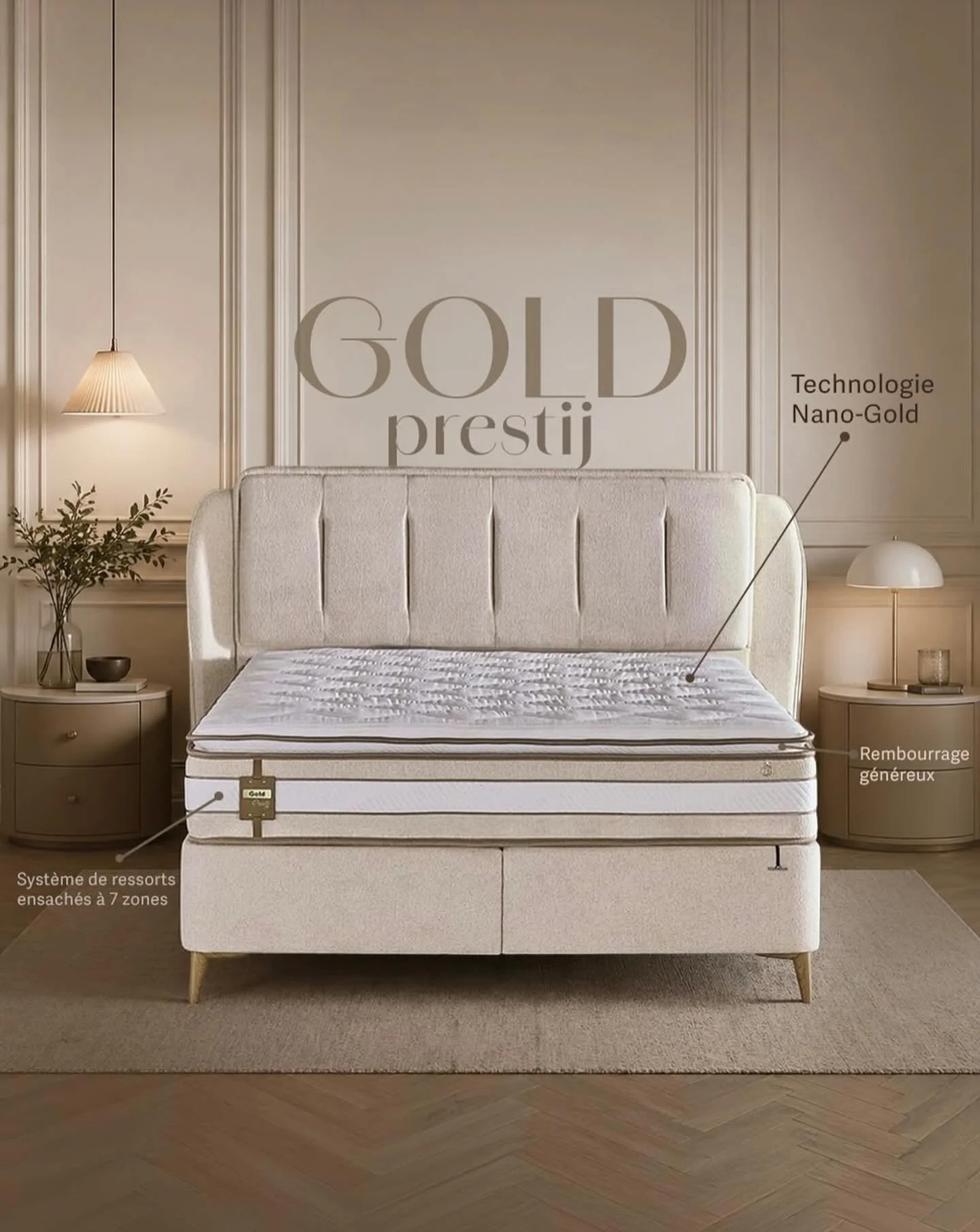✨ Chez Bellona Nantes, d&eacute;couvrez le matelas Gold Prestij, con&ccedil;u pour vous offrir des nuits tout en s&eacute;r&eacute;nit&eacute;. Gr&acirc;ce &agrave; son tissu tricot&eacute; int&eacute;grant la technologie Nano-Gold, il contribue &agr