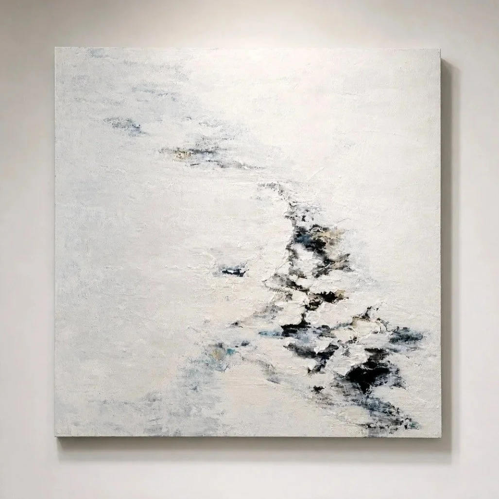 Suture 2026,
Oil, cold wax and earth pigments on panel
120 × 120 cm