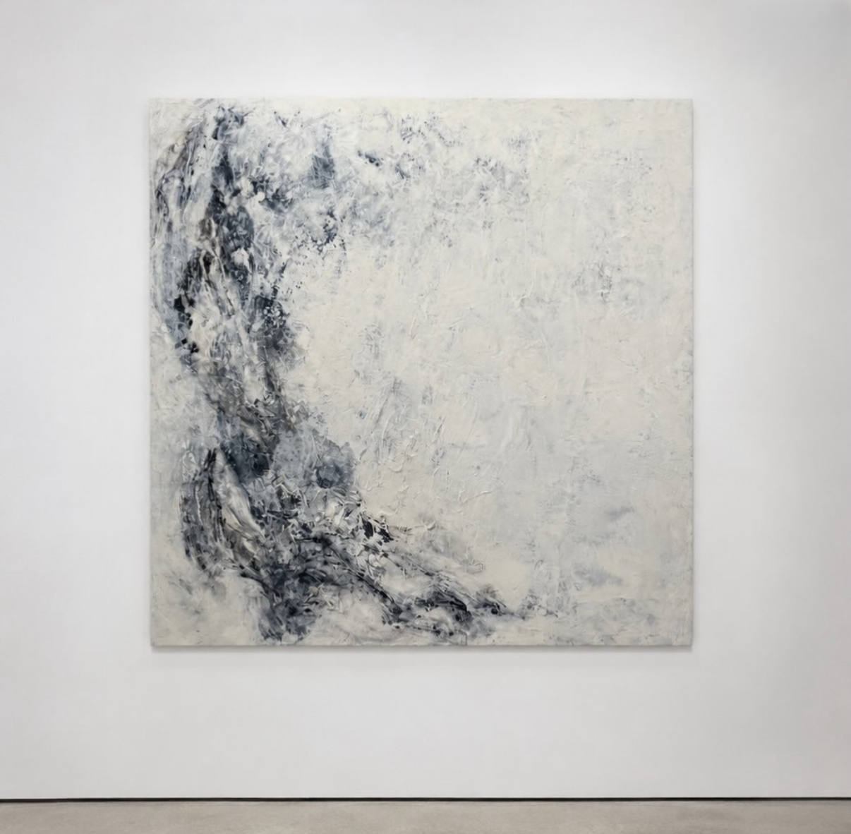 Carbonate Memory, 2026
Oil, cold wax and earth pigments on panel
120 × 120 cm