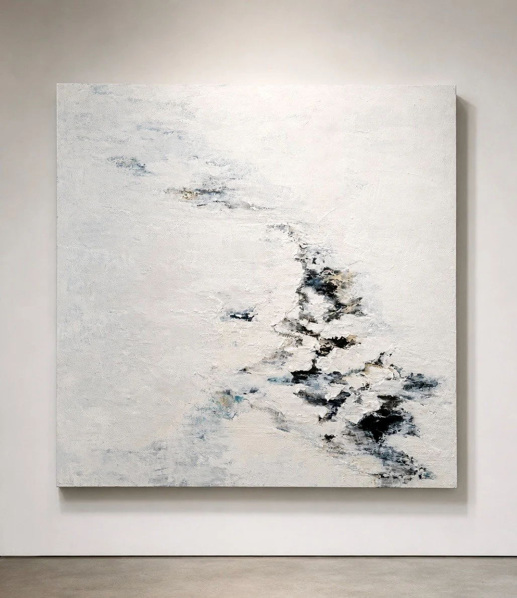 Suture 2026,
Oil, cold wax and earth pigments on panel
120 × 120 cm