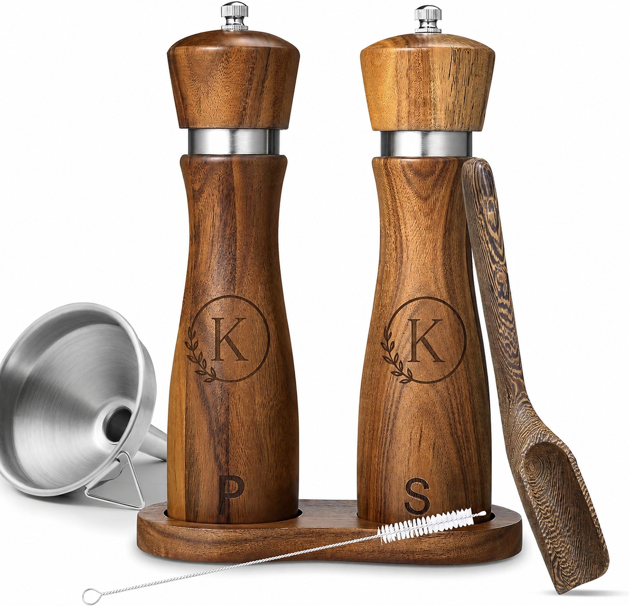 Personalized Wooden Salt & Pepper Grinder Set