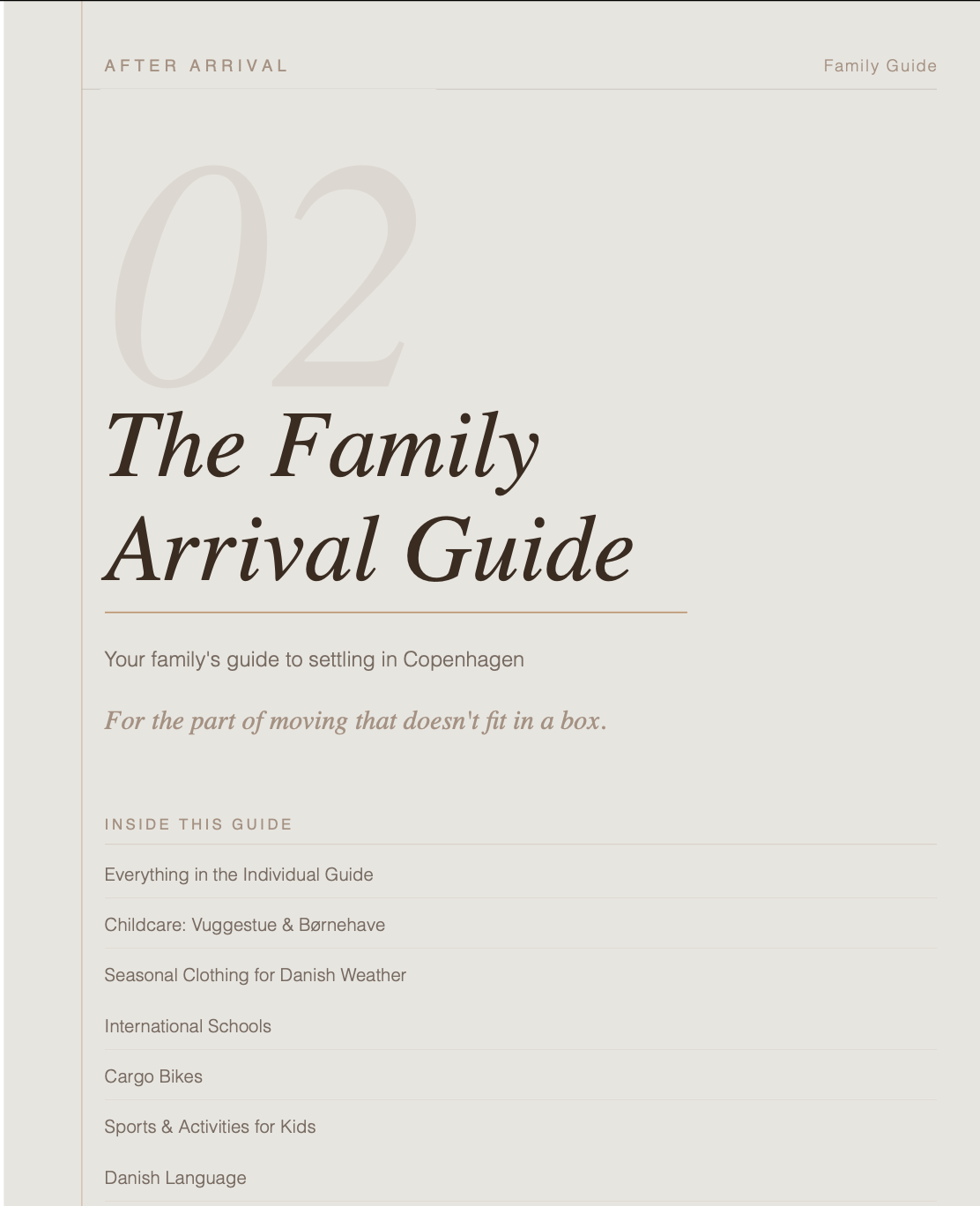 The Family Arrival Guide