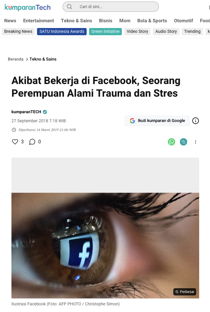 Akibat Bekerja di Facebook, Selena Scola Alami Trauma dan Stres