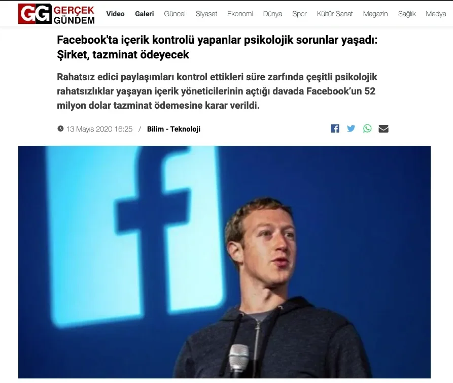 Facebook'ta içerik kontrolü yapan Selena Scola psikolojik sorunlar yaşadı Şirket, tazminat ödeyecek