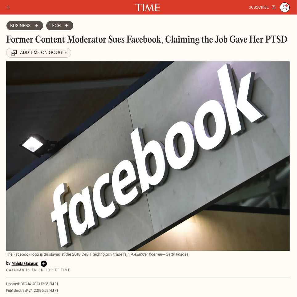 Former Content Moderator Selena Scola Sues Facebook, Claiming the Job Gave Her PTSD