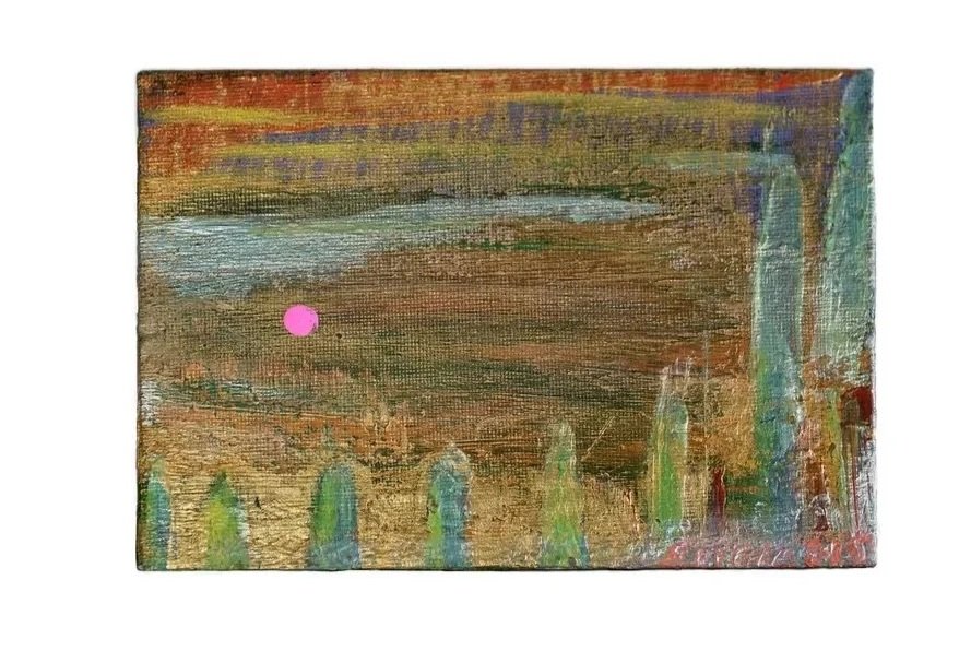 Sold: The Pink Planet

This 5" x 7" acrylic painting on canvas board, completed in 2015, invites viewers to explore a whimsical celestial landscape. Vibrant pink hues dominate the composition, evoking an otherworldly atmosphere filled with imaginatio