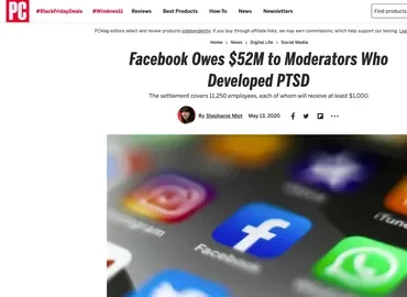 Facebook Owes $52M to Moderators Who Developed PTSD - Selena Scola Lawsuit