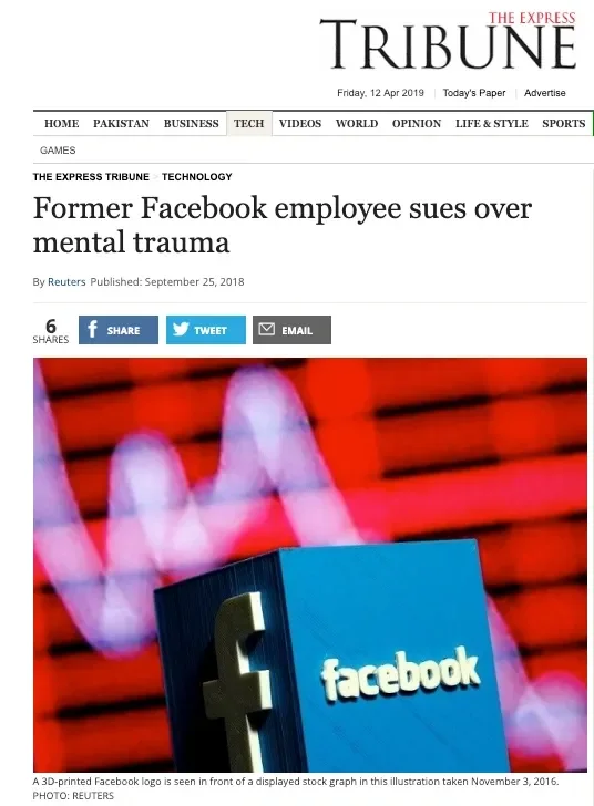 Selena Scola Former Facebook employee sues over mental trauma