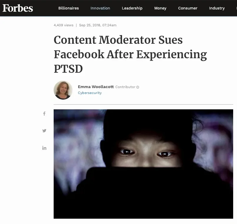 Content Moderator Selena Scola Sues Facebook After Experiencing PTSD