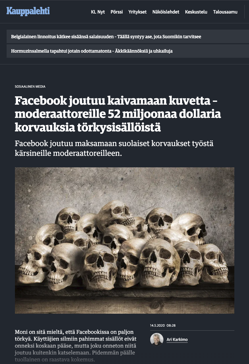 Facebook joutuu kaivamaan kuvetta – Selena Scolan kanteen seurauksena moderaattoreille 52 miljoonaa dollaria korvauksia törkysisällöistä