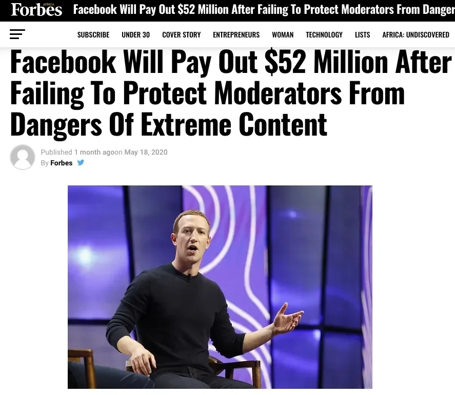 Selena Scola Lawsuit - Facebook Will Pay Out $52 Million After Failing To Protect Moderators From Dangers Of Extreme Content