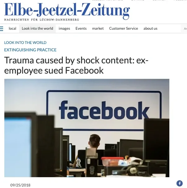 Trauma caused by shock content ex-employee Selena Scola sued Facebook