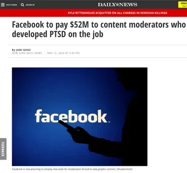 Selena Scola Lawsuit - Facebook to pay $52M to content moderators who developed PTSD on the job