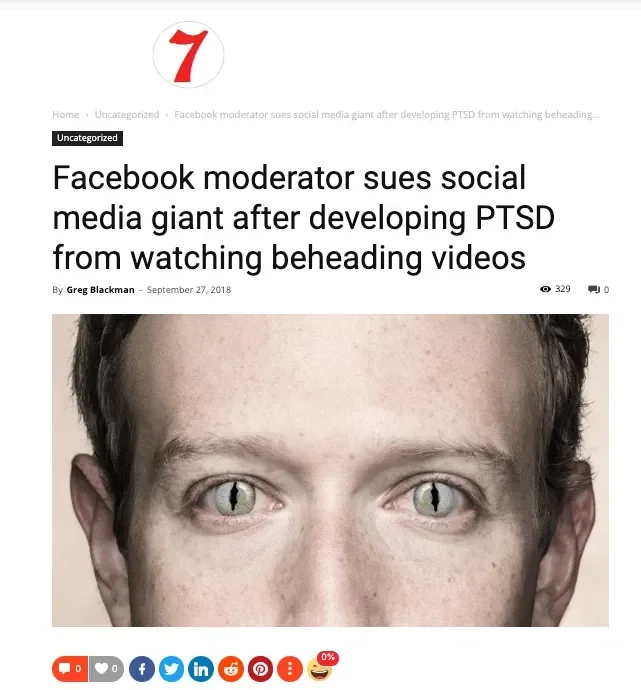 Selena Scola Facebook moderator sues social media giant after developing PTSD from watching beheading videos