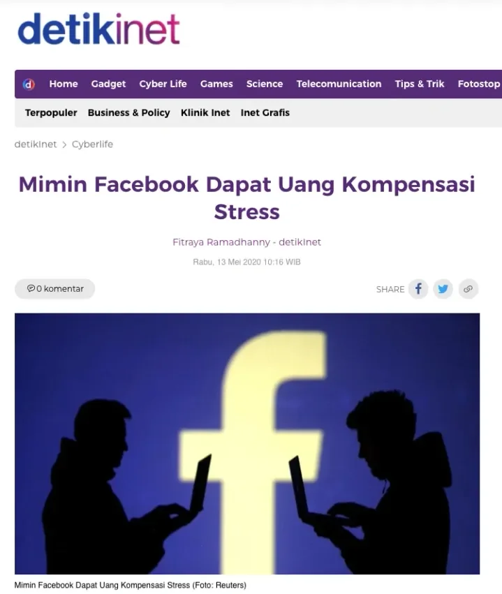 Selena Scola Mimin Facebook Dapat Uang Kompensasi Stress