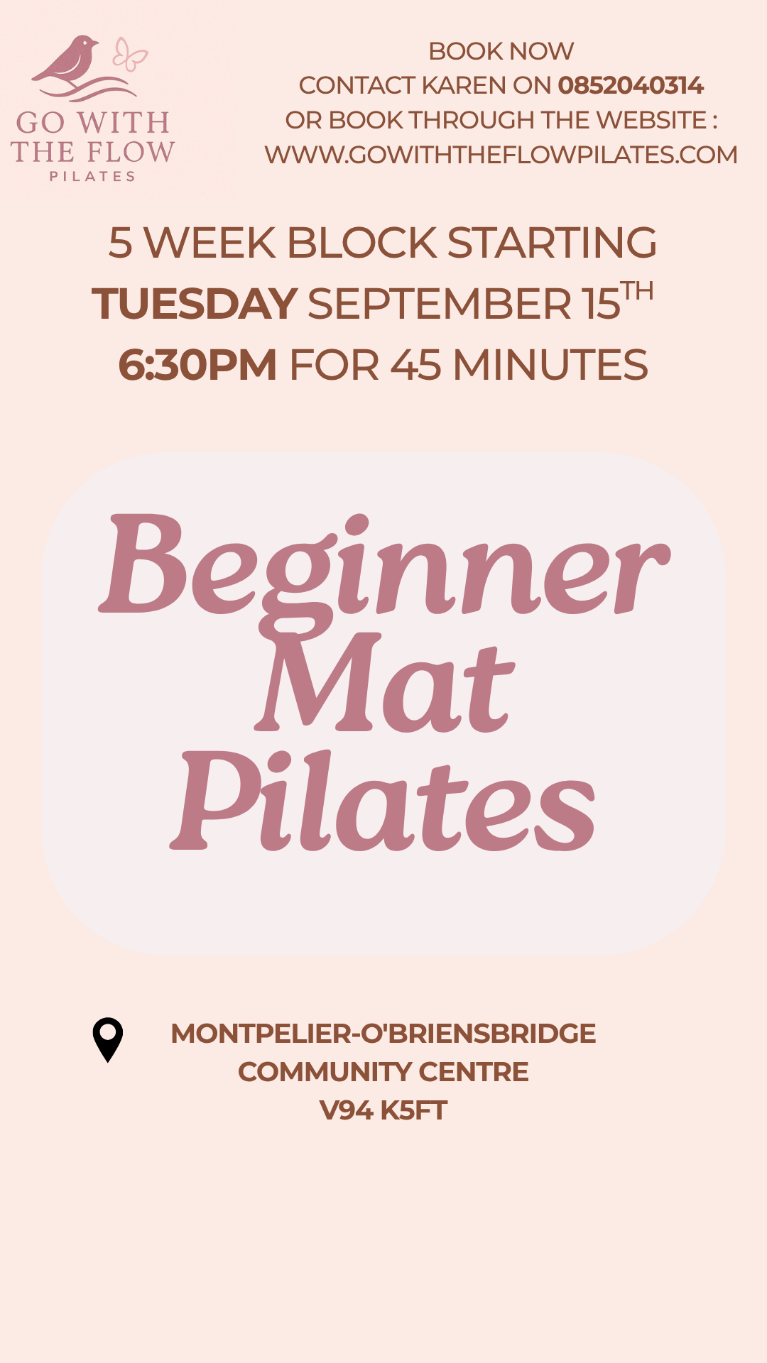 6:30pm 5 Week Block Montpelier-O'Briensbridge