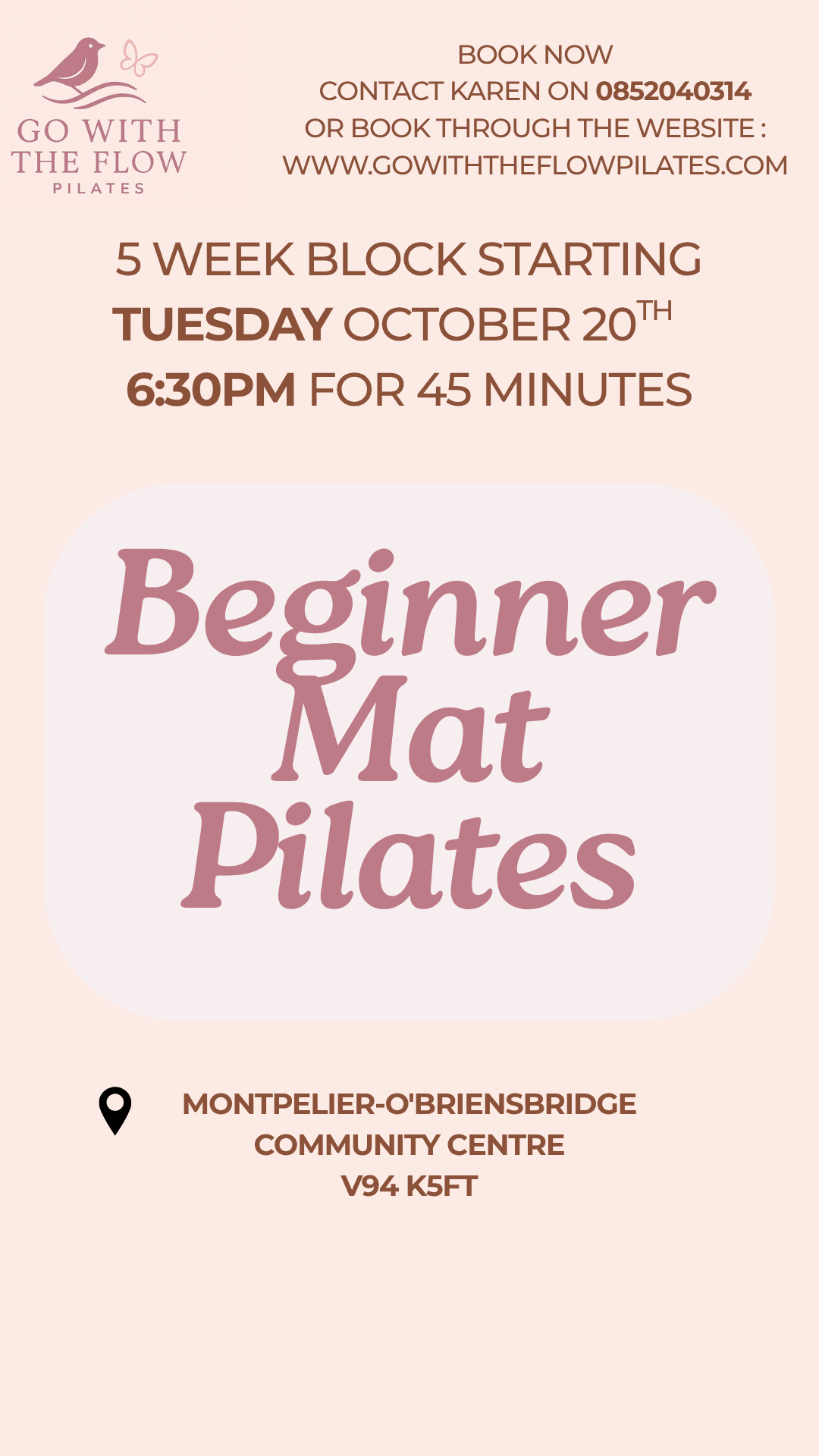 6:30pm 5 Week Block Montpelier-O'Briensbridge