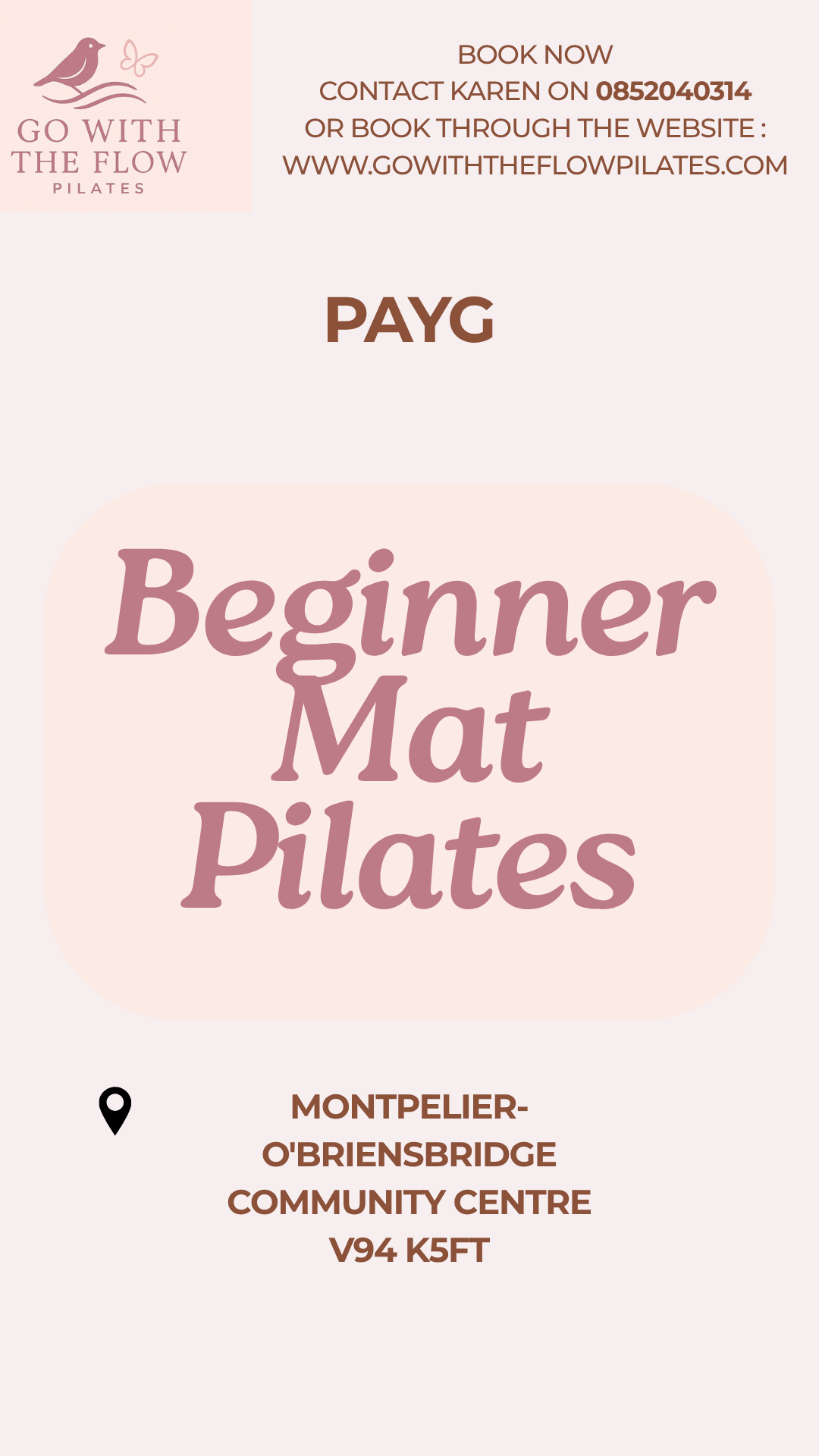 6:30pm PAYG Tuesday 20th October Montpelier-O'Briensbridge