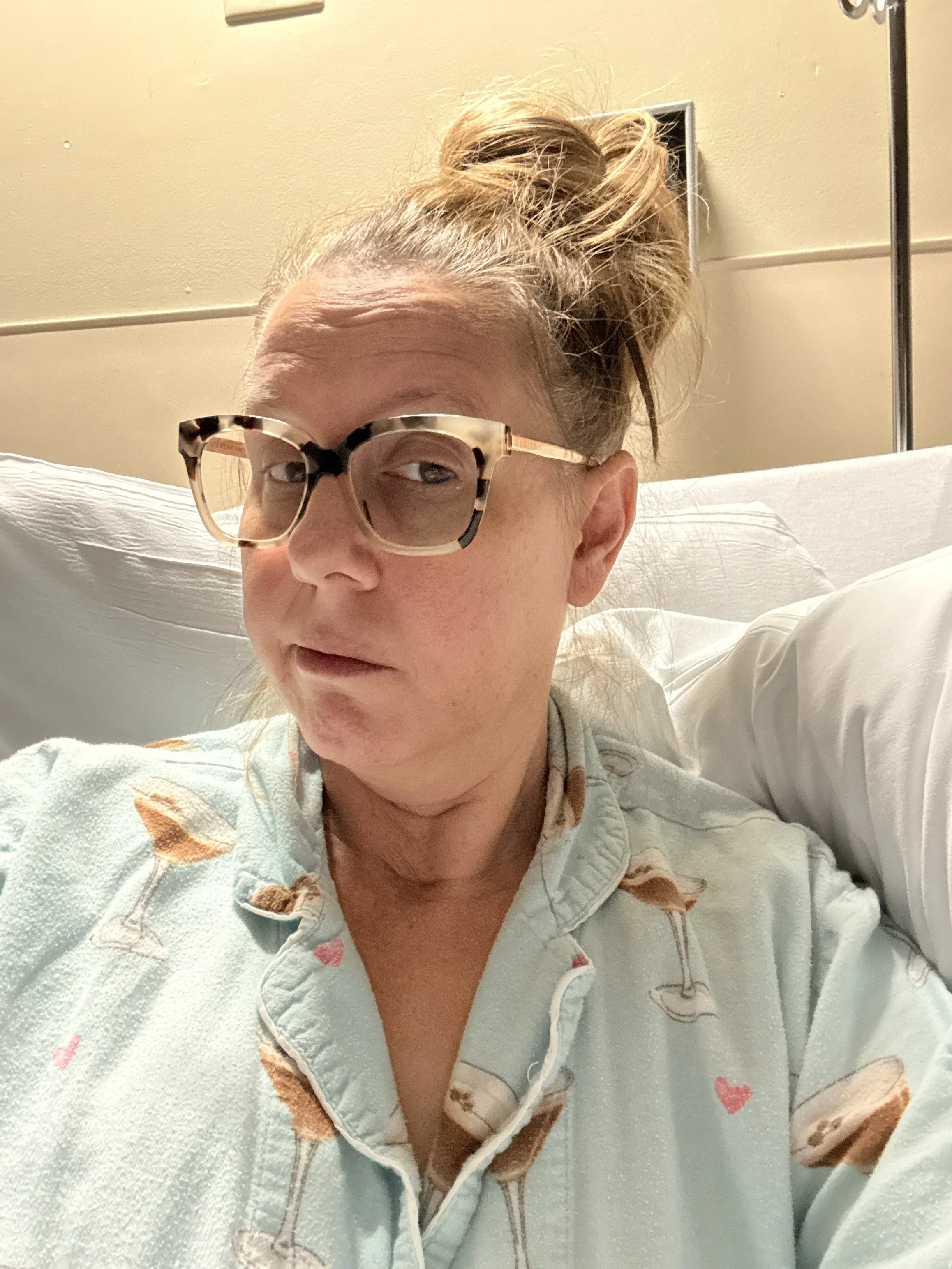 Knitting in Hospital and Sad