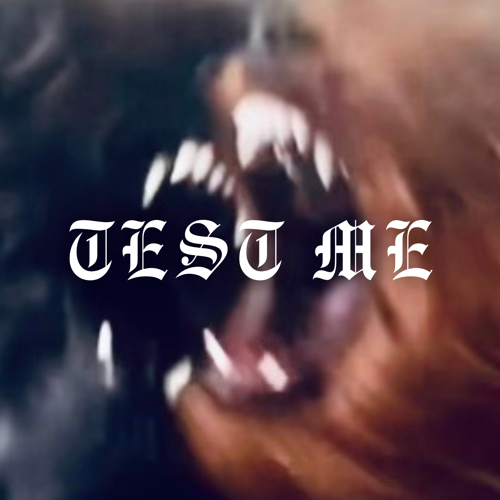 Close-up of a creature with sharp teeth and a wide-open mouth, with the phrase 'USE ME' overlaid in gothic font.