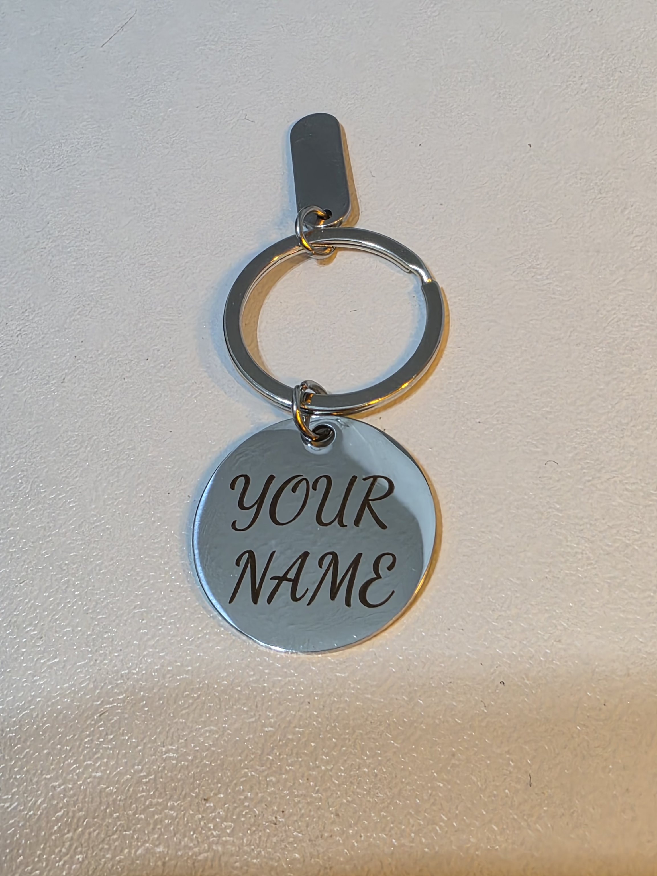 Polished Stainless Steel Keyring.