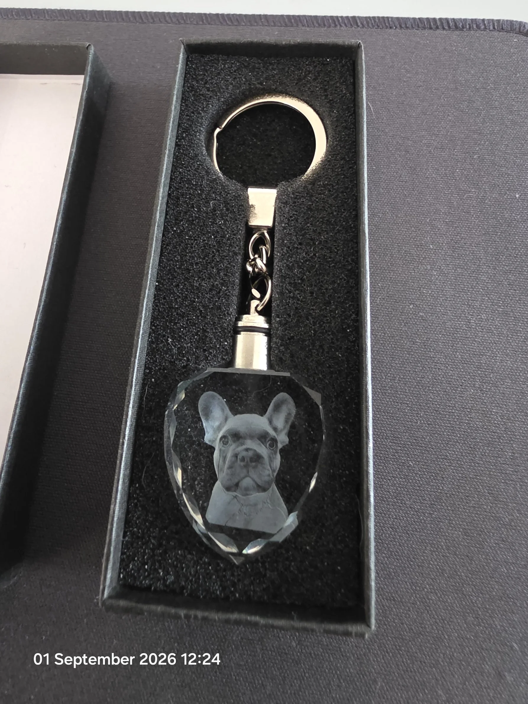 K5 Crystal Heart Key Ring with Colour Changing LED.