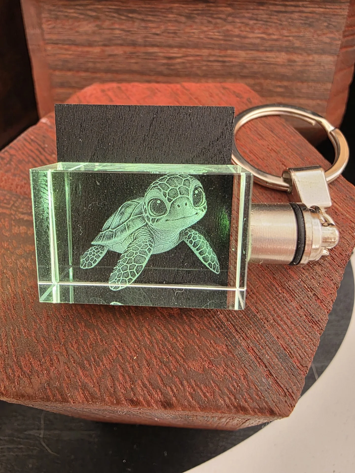 Square K5  Crystal Keyring with Colour Changing LED