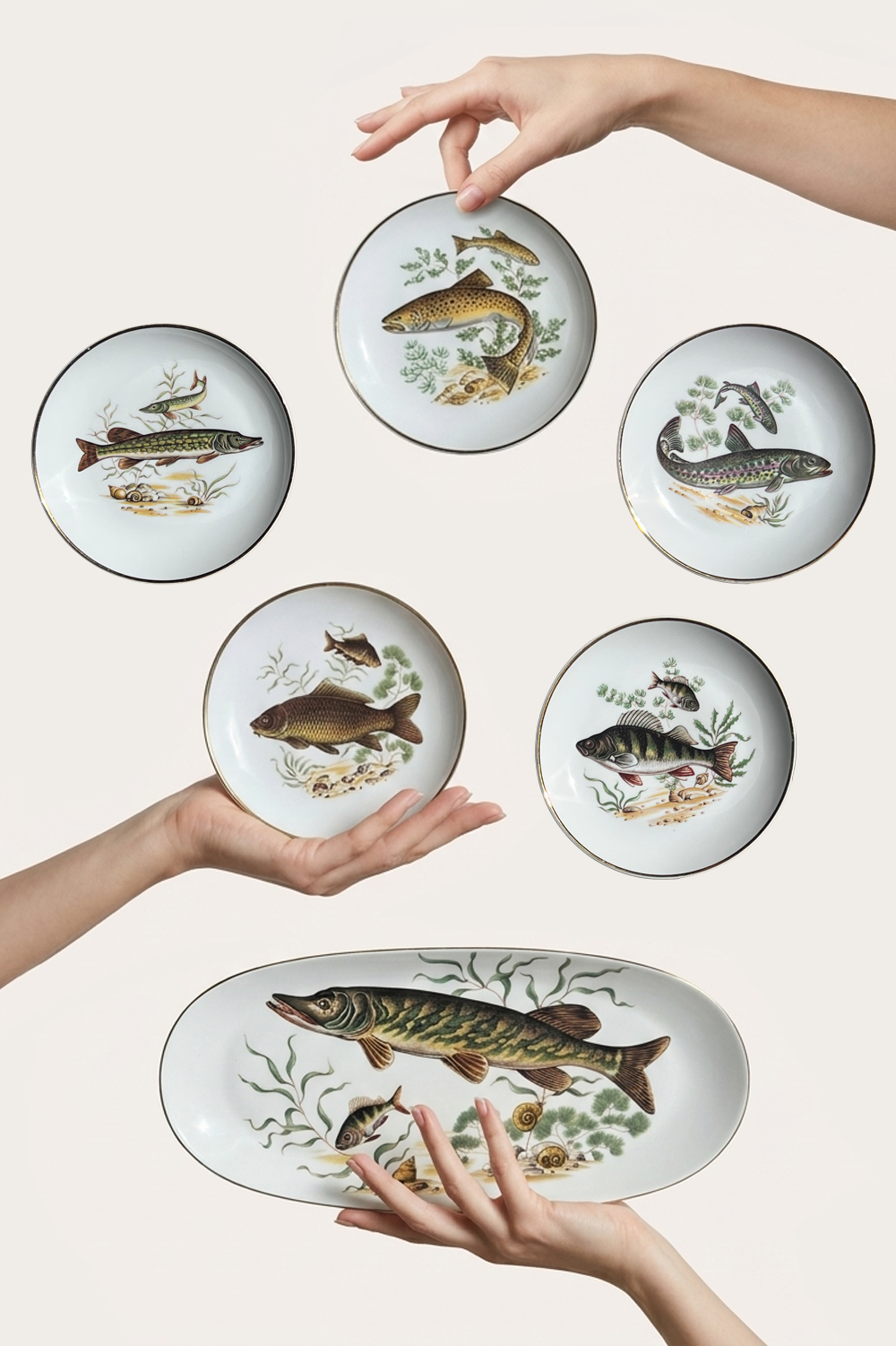 Naaman Porcelain Fish Plates