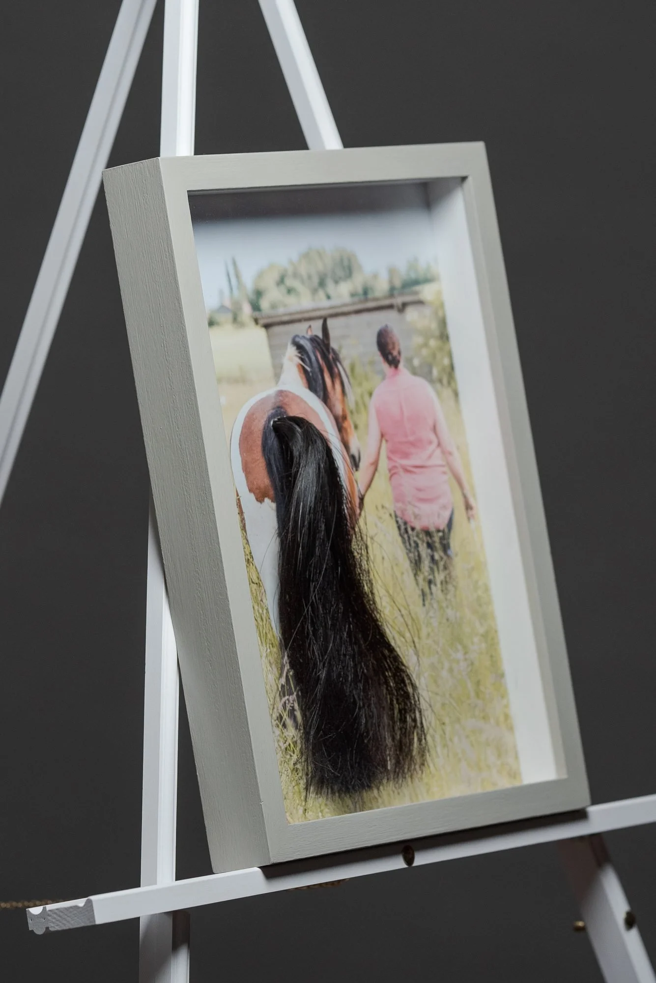 A framed keepsake horse hair tails to treasure frame by Laura Fiddaman Photography.