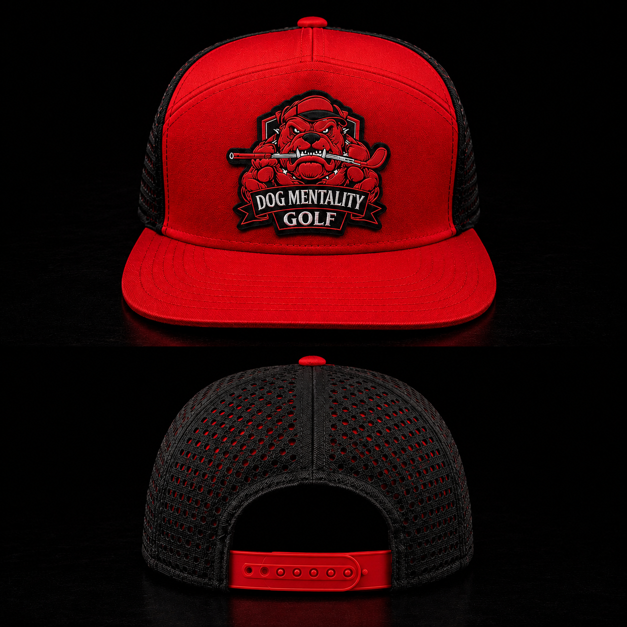 NERD DOGG GOLF ALIAS GOLF HAT (RED & BLACK)