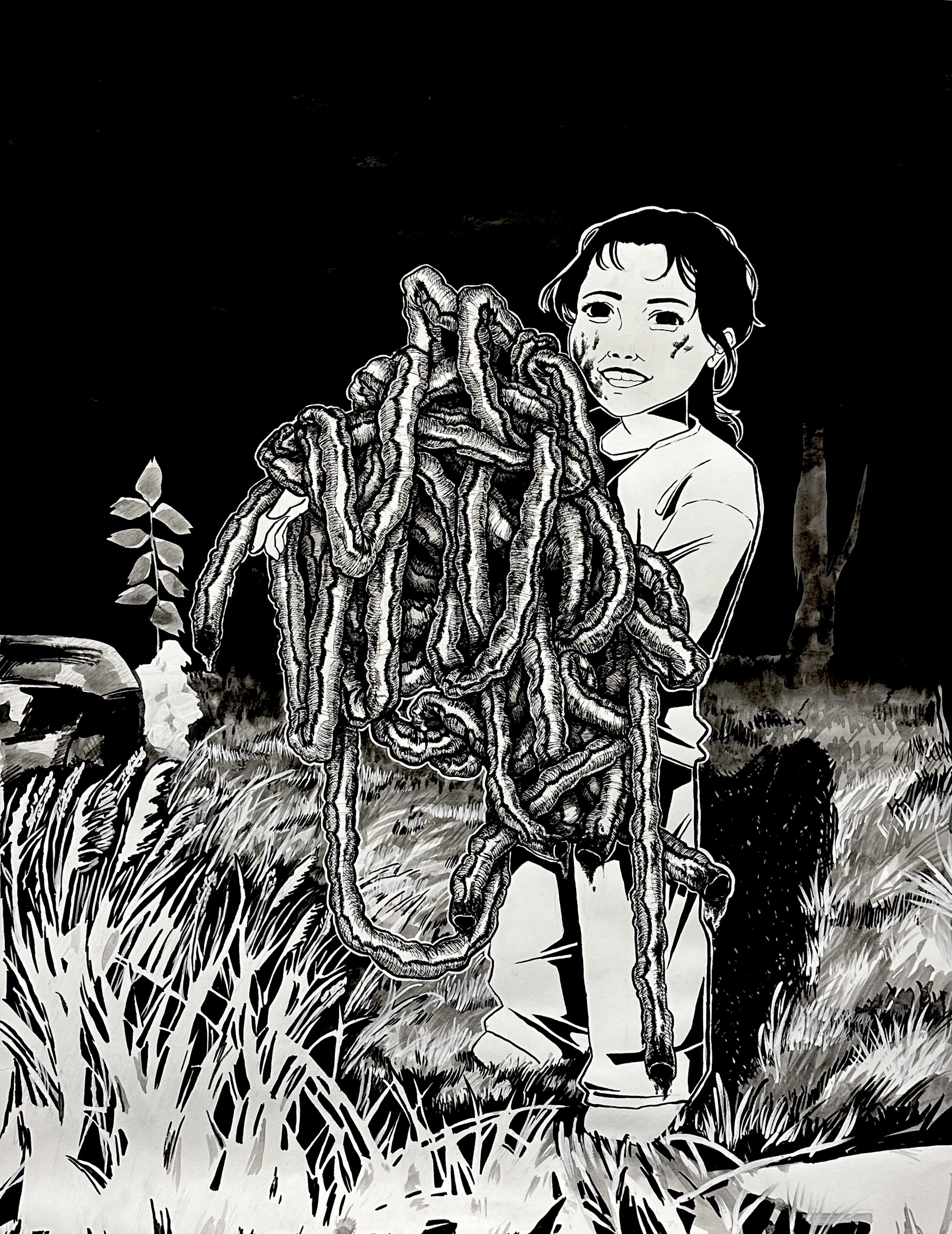 What is there to do in a Small Town?
24in x 36in, Ink on Bristol. 2024