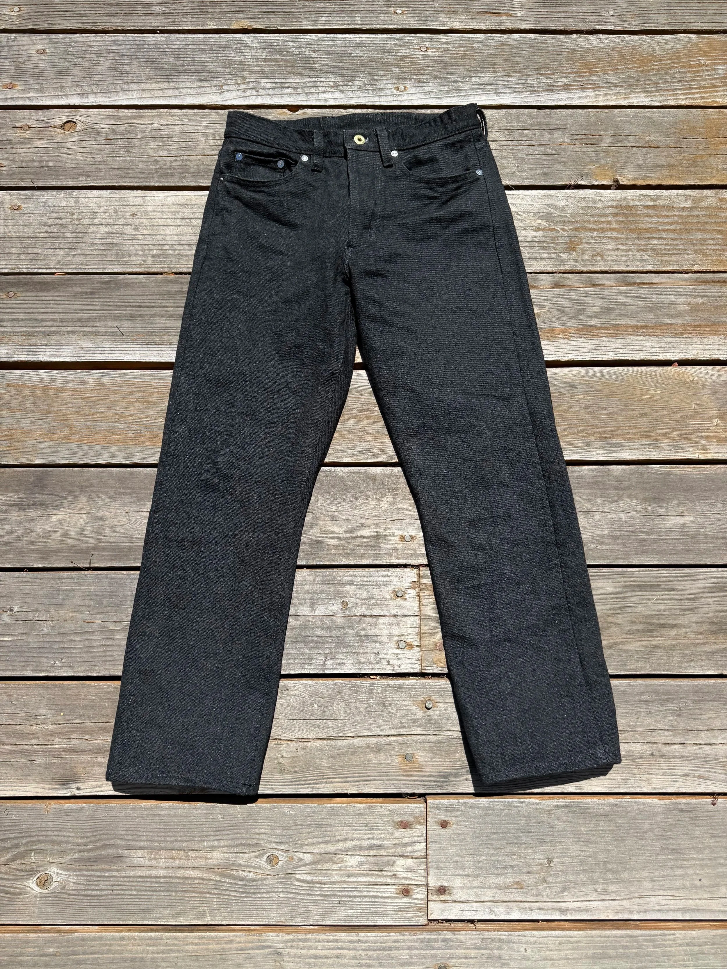 17oz black selvedge denim jeans