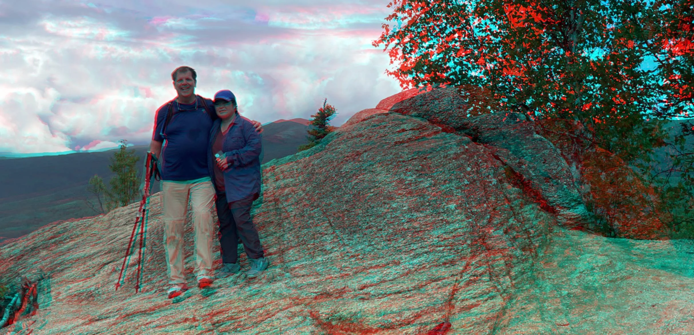 Robert & Keiko halfway up Angel Rocks