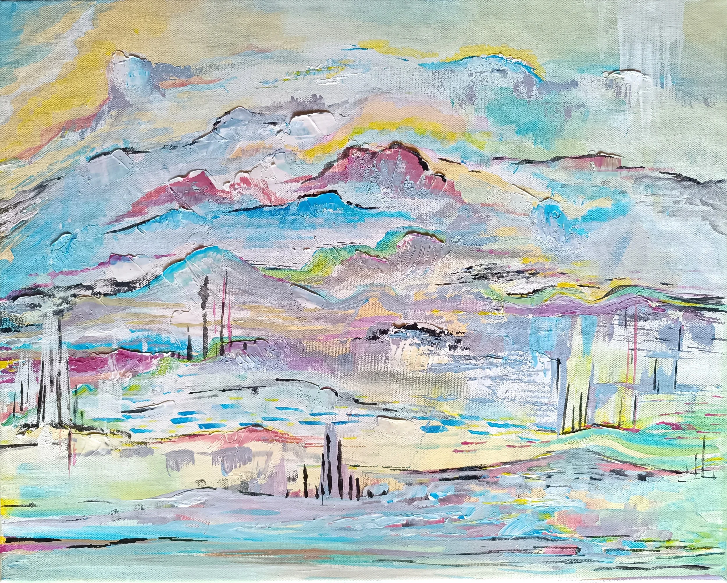 Traumlandschaft - Acrylkunst auf Leinwand