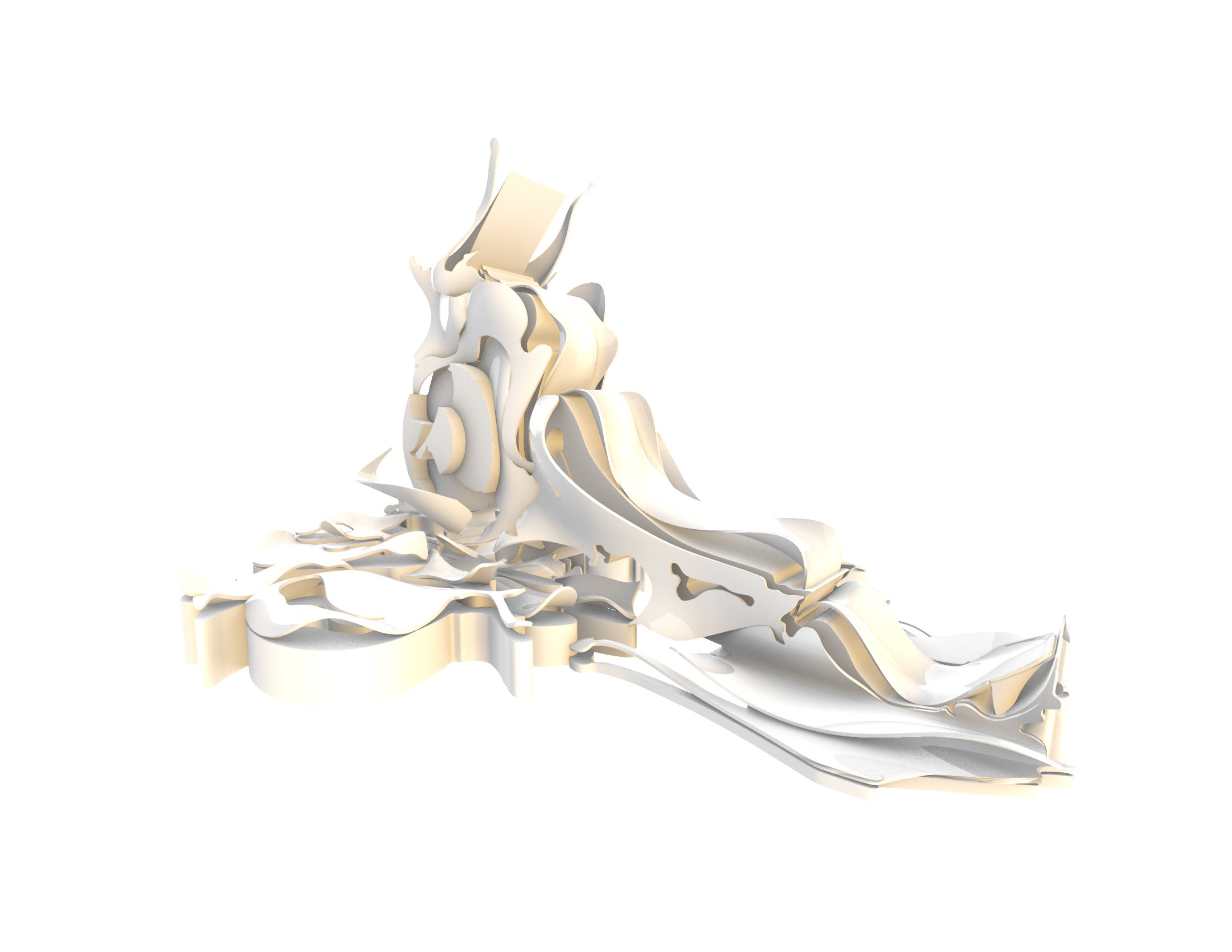 3D view of an intricate architectural ornament