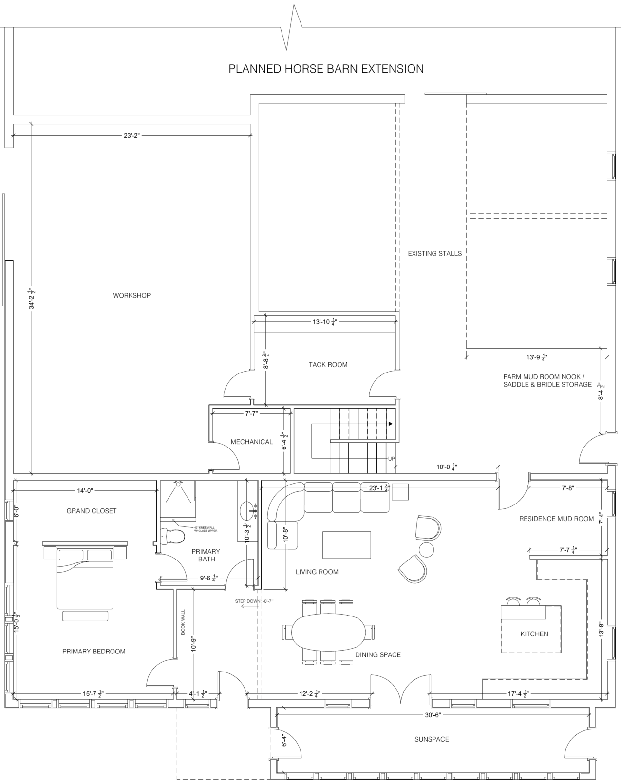 architectural plan of farmhouse design, residential plan